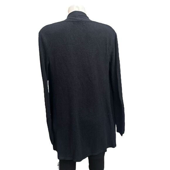 Barefoot Dreams cozy Chic Lite Black OpenFront Waterfall Fuzzy Knit Cardigan M/L - Picture 5 of 10